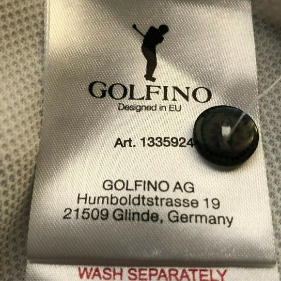 NWT $139 GOLFINO Sz 6 or S Women's Polo Shirt 5 Buttons 3/4 Sleeve White Black - Picture 10 of 12